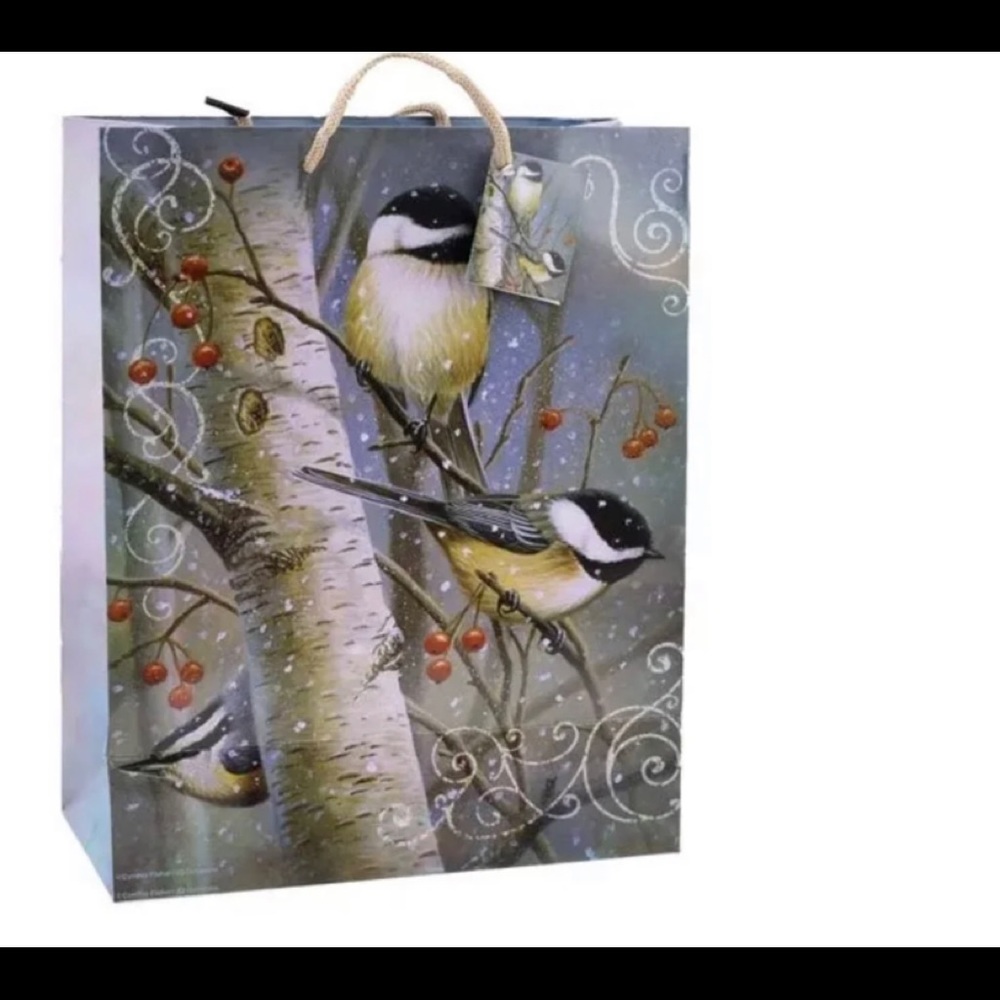 Three CHICKADEE MEDIUM GIFT BAG
